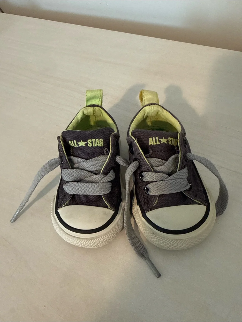 Converse Kids Low Top Sneakers in Black with Lime Accents